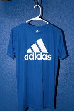 Adidas Aeroready Blue Short Sleeve T Shirt Youth Boys Large 14-16